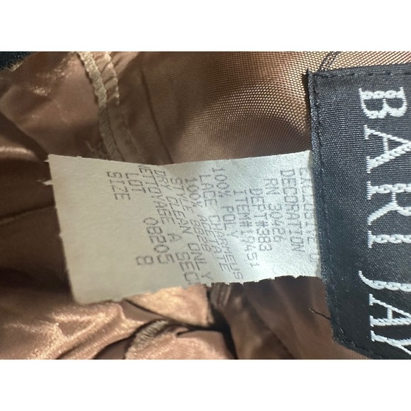 Bari Jay Black Bronze Lace Halter Neck Sheath Dress Size 8 Bow‎ Tie Back - Picture 8 of 8